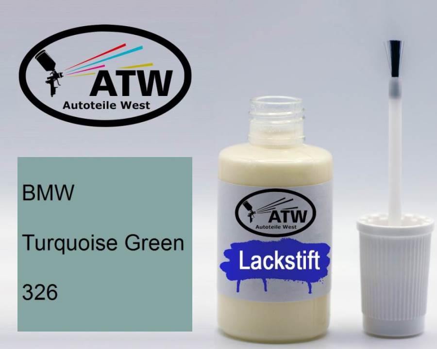 BMW, Turquoise Green, 326: 20ml Lackstift, von ATW Autoteile West.